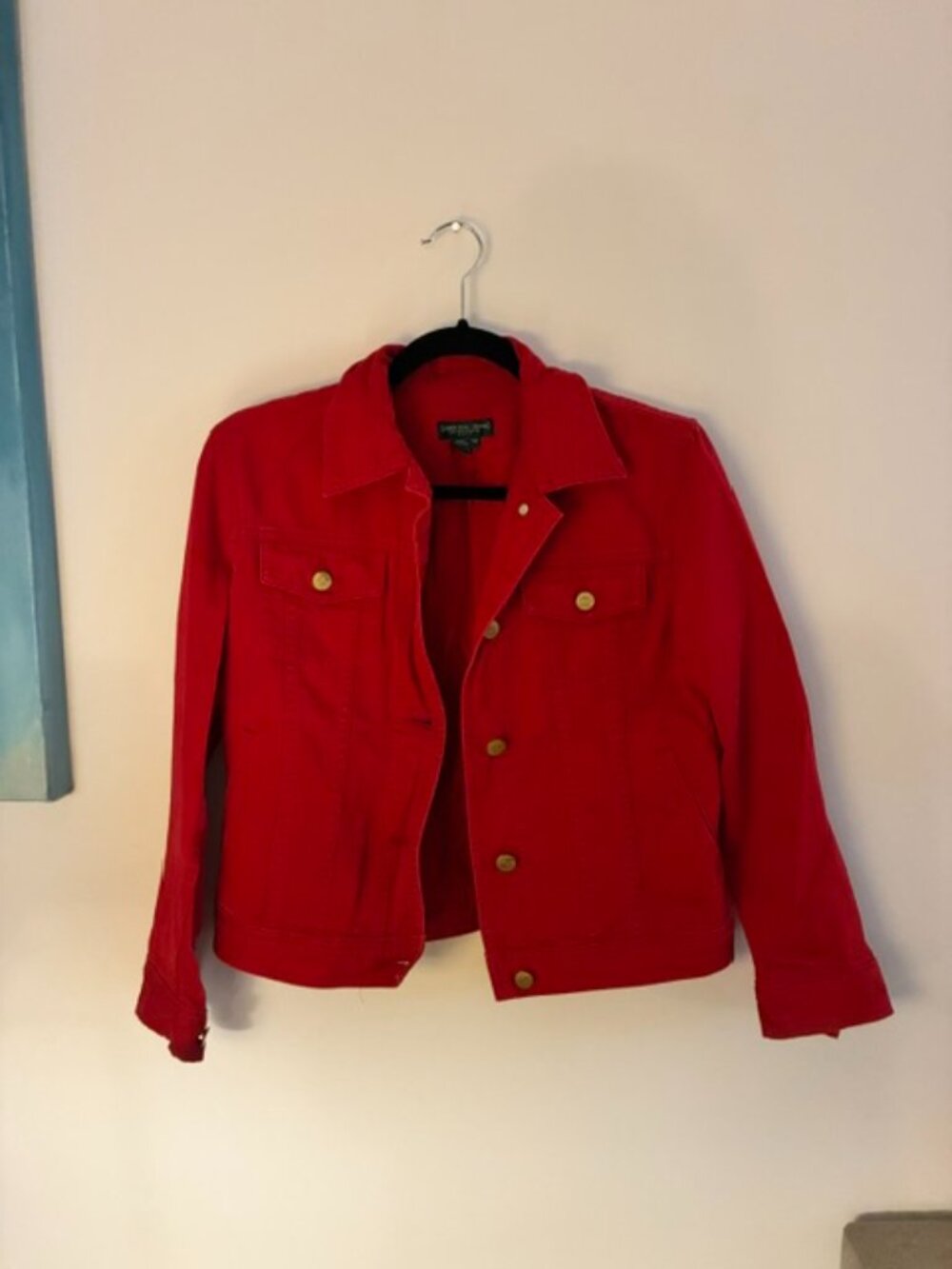 Vintage Lauren Jeans Co Ralph Lauren Red Denim Jacket Petite Size XS Y2K